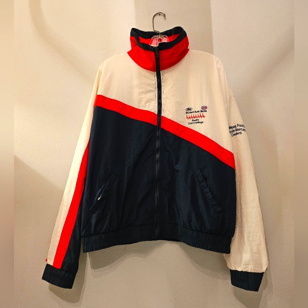 Vintage Ford CAA Student Auto Skills Graphic Windbreaker | Size XL